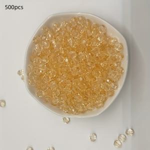 TEMU 500개 투명 아크릴 코너 비즈 8mm 32면 처리 - DIY 공예용 비즈, 펜홀더, 티슈박스 & 가방 제작 - 고투명 조인트 비즈, 저널, 폰케이스, 의류용