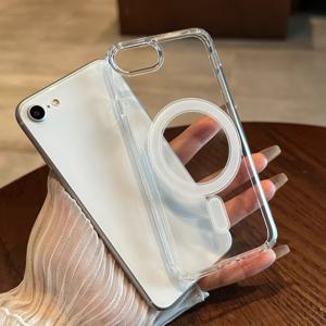 TEMU 아이폰 7, 8, SE2, SE3용 마그네틱 무선 충전 케이스 (아크릴 디자인)