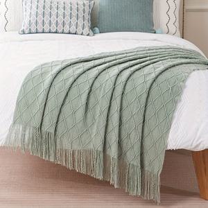 TEMU 북유럽 스타일 단색 태슬 소프트 워밍 블랭킷, 낮잠, 캠핑 또는 소파 덮개로 완벽.