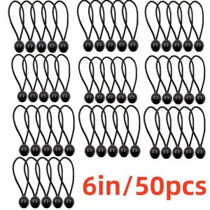 TEMU 30/50개 볼 번지 코드, 4, 6, 8인치 타프 캐노피 번지 볼, 쉘터용 헤비듀티 타이 다운 코드, 캠핑, 텐트, 화물 고정 와이어 및 호스, 파티오 우산, 차양 블랙