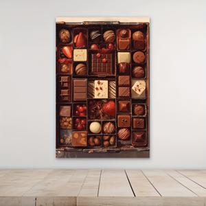 TEMU 초콜릿 테마를 특징으로 하는 프레임 없는 캔버스 아트워크 1개, 다양한 장소, 거실, 사무실, 도서관, 바, 카페에 적합한 포스터 및 프린트입니다. 이 추상 아트는 생일, 휴일, 부활절, 4월 1일, 어머니의 날, 졸업식에 이상적인 선물입니다.
