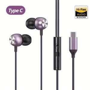 TEMU 삼성 갤럭시 S24 S23 S21 S22 노트 울트라용 DAC 마이크 헤드폰 타입 C 유선 이어폰 3.5mm 잭 이어버드 헤드셋