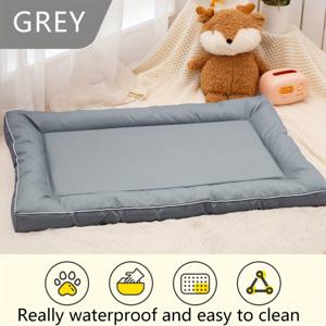 TEMU 초대형 스퀘어 강아지 침대, 프린팅 미끄럼 방지 펫 매트, 켄넬, 사계절 사용 가능, 폴리에스터 충전재, 소형~대형견 적합