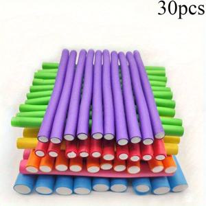 TEMU 30개 세트의 부드럽고 유연한 폼 컬링 로드. 컬링 없이 컬을 만들 수 있는 헤어 스타일링 도구로, 다양한 색상으로 제공되어 여성 및 여행에 적합합니다. 대학 기숙사 필수품이며, 컬링 아이롱 대용품으로도 사용할 수 있습니다.