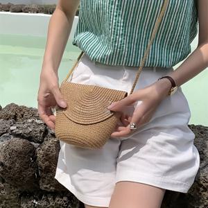 TEMU 원, 짠 미니 크로스바디 백, 여름 풀색 미니 사첼, 휴가용 숄더 폰 퍼스, 비치 크로스바디