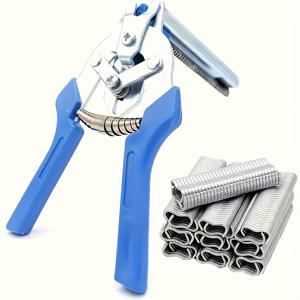 TEMU 600개 닭장 클립 M형 스테이플 건 포함, 닭장, 토끼장, 조류장 및 동물 우리 고정용 바인딩 도구, M형 스테이플 건 & 600개 클립 - 닭장, 토끼장 및 가금류 그물용 헤비듀티 바인딩 도구