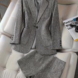 TEMU 스타일리시하고 우아한 빈티지 체크무늬 정장 세트