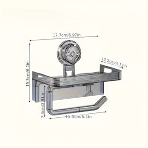 TEMU 강력한 흡착력 욕실 휴지 홀더 및 휴대폰 거치대, 드릴링 필요 없음, 고강도 화장지 홀더