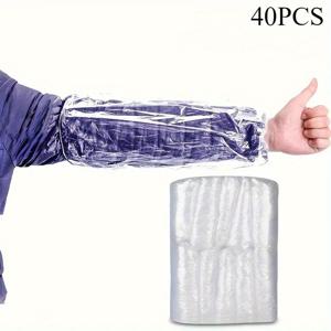 TEMU 80/40/20개입 일회용 팔 보호대 - 튼튼한 두꺼운 일회용 슬리브, 투명하고 내구성이 뛰어나 미용실, 집 청소, 호텔, 레스토랑에 적합