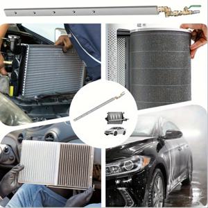 TEMU 자동차 라디에이터 청소 막대 3개 세트 - 라디에이터용 유연한 청소 도구, 오래 지속, 내구성, 부식 방지, 4500 PSI 고압 물총 및 다양한 모드의 조절 가능한 노즐 부착 장치 포함|물총