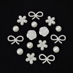 TEMU 16개 리본 및 진주 꽃 신발 액세서리 세트, 우아하고 심플한 탈착식 신발 꽃, 샌들, 슬리퍼, 비치백 및 구멍이 있는 비치 슈즈에 적합, 휴일 선물, 생일 및 결혼식에 완벽.