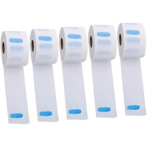 TEMU 전문가용 바버 넥 페이퍼 5롤 - 조절 가능한 헤어컷 및 목 보호 스트랩, 헤어 튀김 방지, 일회용 살롱 목 보호 패드, 가성비 세트, 텍스처 표면 디자인, 흡수성 소재