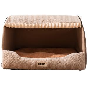 TEMU 강아지용 가을/겨울 펫 네스트, 천 개의 새 그리드 디자인, 대형견에게 적합. 이 깊은 수면 켄넬은 고양이도 수용 가능하며 세탁 가능하여 완벽한 소형 애완 동물 침대입니다.