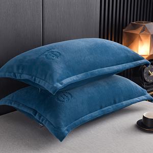 TEMU 단색 밀크 벨벳 베개 커버, 편안하고 피부 친화적인 침구 (1개 / 베개 속통 미포함)