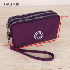 TEMU 여성을 위한 3층 짜리 지퍼 동전 지갑, 손목줄 모바일폰 지갑, 다용도 클러치백