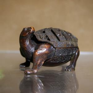 TEMU 브론즈 거북이 장식품 | 비전기식, 무향, 거실 및 차도 장식에 적합