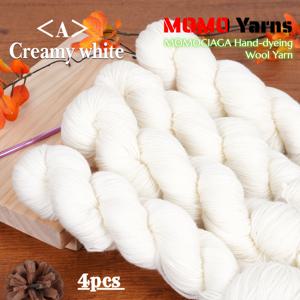 TEMU 핸드다이 염색 원사 울 실, 핸드크로셰트 스웨터, 모자, 스카프 DIY 수제 공예용, 총 400g/14.11oz, 4개입