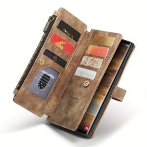 TEMU 휴대폰 케이스 - 삼성 S25 Edge PLUS Ultra FE 호환, 이 지갑 케이스는 신용 카드 슬롯과 지퍼 코인 지갑이 특징이며, 인조 가죽으로 제작되었습니다.