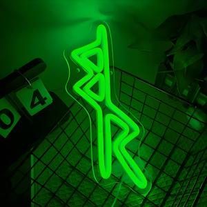 TEMU 사이버펑크 스타일의 네온 LED 간판 - 스위치로 간편하게 작동, USB 전원, 벽걸이형 디자인, 게임 공간, 바, 클럽 및 홈 데코레이션에 적합.