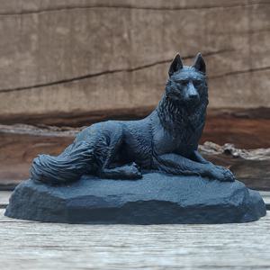 TEMU 석재 받침이 있는 레진 늑대 피규어 홈 데코, 자연 스타일 데스크탑 장식, 수제 동물 모양 아트워크, 사무실 또는 서재용 늑대 모양 장식품, 모던 창의적인 선물, 와일드 스타일 수집품, 자세한 장인 정신의 Lyin