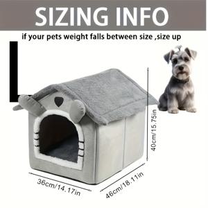 TEMU 코지 폴리에스터 펫 하우스 - 겨울 보온 & 여름 쿨링, 쉬운 조립 가능한 실내/실외용 쉼터, 투톤 디자인, 다양한 사이즈, 단열 애완동물 쉼터