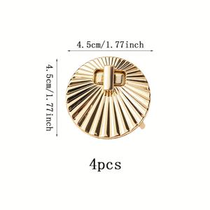 TEMU 4개 세트 금속 쉘 잠금장치, 잠금 버클 플러그인 잠금 스위치, 내구성 있는 금속 잠금장치, 가방, 핸드백, 지갑 액세서리용, 여성용 싱글숄더백 잠금장치, 패셔너블하고 다용도 스퀘어 핸드백 금속 나사 잠금장치, 회전식 나사 잠금장치, 가방 하드웨어 액세서리, 가방 및 핸드백 잠금 버클, DIY 지갑 제작용