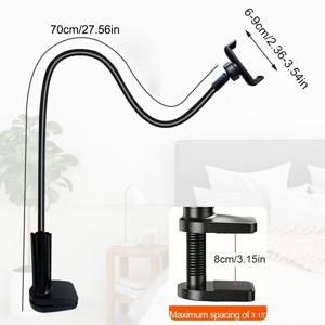 TEMU 업그레이드된 더 안정적인 39.37인치 모바일 폰 침대 옆 홀더. 침대, 책상, 머리맡, 침대 옆, 테이블용 유연한 구스넥 롱암 폰 스탠드 홀더. 머리 위 휴대폰 클램프 마운트, 크리스마스 선물, 남자친구, , 부모님을 위한 선물|핸드폰거치대|휴대폰거치대