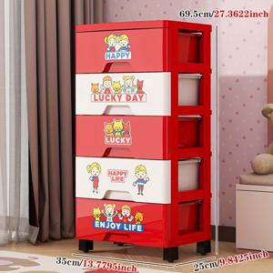 TEMU 4단 선반 & 3단 서랍 도파민 보관 캐비닛 - 튼튼한 플라스틱 이동식 수납 캐비닛 (레드 & 디자인), 침실 액자대, 책상 정리함, 거실 정리함, 침실 수납, 모던 가구, 견고한 구조, 침대옆 사이드테이블, 침대 사이드테이블, 사이드 테이블, 서랍장, 미니협탁, 보조테이|거실장