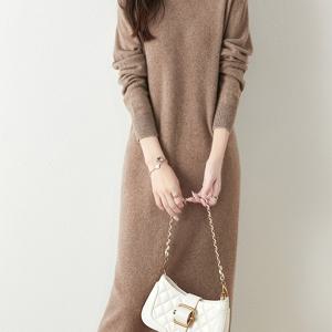 TEMU 신상 가을-겨울 여성용 무릎길이 오버사이즈 루즈핏 긴소매 스웨터 드레스|여성원피스|드레스