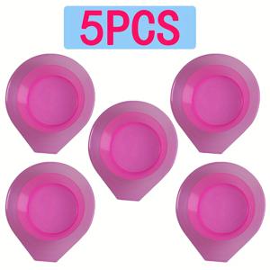 TEMU 5개입 미용실 등급 헤어 염색 볼 - 전문가용 이발 도구 & 액세서리, 핑크 투명 플라스틱, 측정 표시, 간편한 세척 디자인으로 정밀한 헤어 컬러링, 내구성 및 위생적, 가정 또는 미용실 사용, 헤어 염색 용품