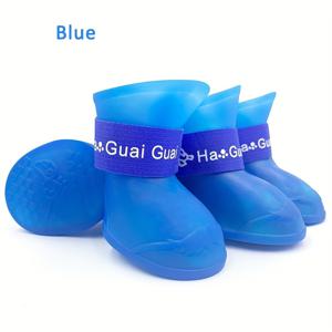 TEMU 겨울용 강아지 부츠 - 보온 & 얼음 방지 - PVC - 핏 테이프, 비, 뜨거운 바닥에 적합 - 중형견용 손세탁 가능