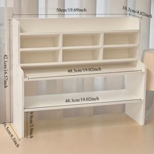 TEMU 기숙사 데스크탑 정리함, 수납 박스, 책상 정리대, 학생용 필기구 및 화장품 선반, 각진 펜 홀더, 이중층 데스크탑 정리대, 기숙사 책장