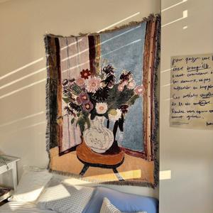 TEMU Henri Matisse의 창가에 있는 꽃이 있는 태피스트리 담요