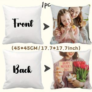 TEMU 맞춤형 양면 사진 & 텍스트 베개 커버 - 프렌치 스타일 쿠션 커버 (지퍼 포함), 사진 앞면/텍스트 뒷면 또는 사진/사진 인쇄, 세탁기 사용 가능 - 결혼식, 선물용 (다양한 사이즈 15.7