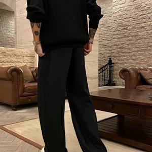 TEMU 남성용 스트레이트핏 조거 팬츠 - 신축성 있는 허리밴드 & 드로스트링, 루즈핏 트랙팬츠, 내구성 있는 소재, 사이드 포켓 - 헬스, 캐주얼, 수면용 (단색) - 세탁기 사용 가능한 편안한 남성용 운동복 하의|헬스복