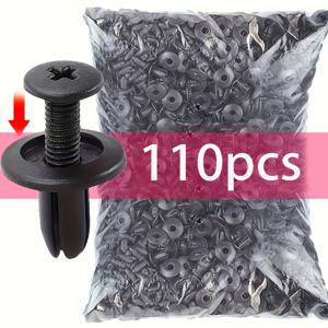 TEMU 110개 자동차 플라스틱 리벳 패스너, 도어 트림 고정용, 블랙 실용 필수 액세서리, 펜더 범퍼 엣지 몰딩 클립, 자동차 리벳, 범퍼 리벳, 자동차 내부 액세서리, 자동차 장식 클립, 모던 자동차 부품, 스타일리시 패스너, 견고한 리벳 패스너, 내구성 있는 플라스틱 클립, 자동차 리벳 패스너, 차량 장식 클립, 자동차 정비사, 차량 복원사