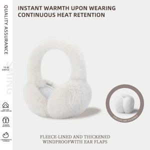 TEMU 1개 여성용 플러시 귀마개, 겨울용 따뜻한 고품질 두꺼운 귀마개, 휴일 선물로 이상적