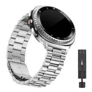 TEMU 구 색상 및 세 가지 사양 스테인리스 스틸 시계 밴드, 삼성 8/8 LTE 40/44mm/갤럭시 울트라(2025)/워치 울트라 47mm/7/FE/6/5/4 40/44mm/워치6 클래식 43/47mm/워치4 클래식 46/42mm/워치5 프로 45mm 호환