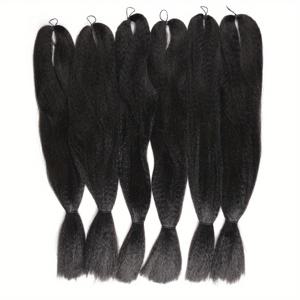 TEMU 6개 세트의 합성 대형 브레드, 블랙 드레드록, 가네칼론 합성 브레드, 합성 드레드록 브레드