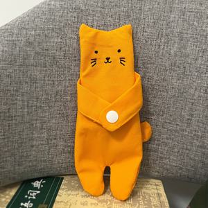 TEMU 귀여운 카툰 고양이 동전 지갑, 파우치 속 파우치, 휴대용 컴팩트 수납 가방, 안고 다닐 수 있는 고양이 파우치