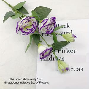 TEMU 사실적인 실크 리지안서스 꽃 3개 세트 - 생생한 인조 부케, 보라색 꽃송이, 오래 지속되는 웨딩/약혼식 센터피스, 결혼식, 크리스마스, 어머니의 날, 부활절, 추수감사절에 적합한 가정 및 파티 장식 - 사용하기 쉬움, 관리가 필요 없음