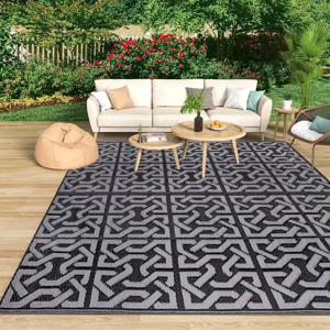 TEMU 양면 마당 매트, 플라스틱 잔디 매트, 야외 매트, 모던 매트, 캠핑 매트, 변색 방지 대형 매트, 세탁 가능, 야외, RV, 뒷마당, 데크, 피크닉, 해변, 잔디밭, 발코니, 테라스, 트레일러, 캠핑에 적합|캠핑매트