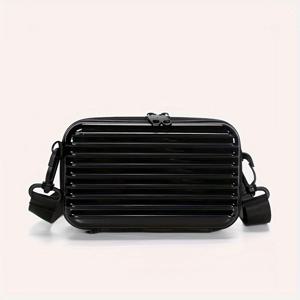 TEMU 고품질 미니 하드 케이스 크로스바디 폰백 + 미니 캐리어 - 컴팩트 스퀘어 스마트폰 케이스, 핸즈프리 숄더백 (여행, 도시 출퇴근, 야외 활동용) - 스마트폰 호환 커버