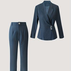 TEMU 타겟 개발 패션 우아한 심플 오피스 남성 정장 재킷과 팬츠 세트