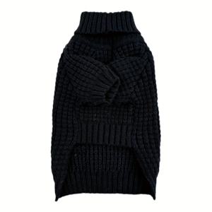 TEMU 소형견과 고양이를 위한 하이넥 블랙 스웨터, 두꺼운 니트 소재, 래브라도, 골든 리트리버, 코기, 슈나우저, 불독, 푸들, 요크셔 테리어, 코커 스패니얼, 치와와 등 중소견견에 적합