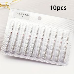 TEMU 10개 네일 드릴 비트 세트 - 네일 아티스트를 위한 전문 플레임 회전 버 커터 - 쉬운 쉐이핑 및 연마를 위한 고정밀 3/32 섕크 무향 스파이럴 네일 밀