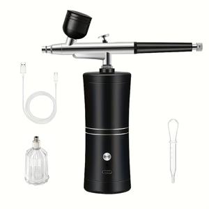 TEMU 휴대용 멀티기능 에어브러시 USB 충전식 미니 에어브러시 세트, 모델 컬러링, 페인팅, 벽 스프레이 페인팅, 네일 디자인, DIY, 장식 등에 안전하고 적합! 할로윈 축제