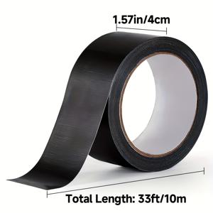 TEMU 검은색 초강력 접착 패브릭 덕트 테이프 2개 세트 - 전기 자전거, 타프, 텐트 수리를 위한 훌륭한 보조, 낙엽 방지 기능, 접착제 불필요.