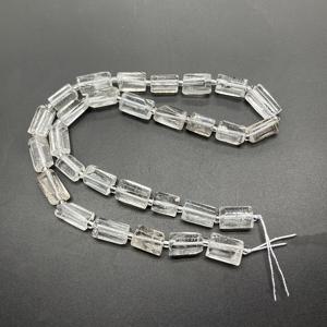 TEMU 자연산 클리어 쿼츠 비즈 1줄, 원통형 파체드 루스 스페이서 비즈 특징. 이 고품질 불규칙한 흰색 쿼츠 보석은 팔찌, 펜던트, 목걸이와 같은 주얼리 프로젝트에 적합합니다.