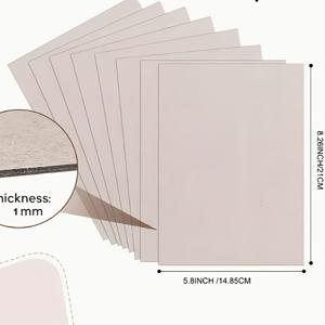 TEMU 10개입 1mm 두께의 판지 시트 - 45lb 헤비웨이트 페이퍼 코어, 화이트/크래프트/그레이 - 책 표지, 스크랩북 및 사진 프레임 백킹, 책 표지 제작에 이상적 | 레이어드 보드|북커버